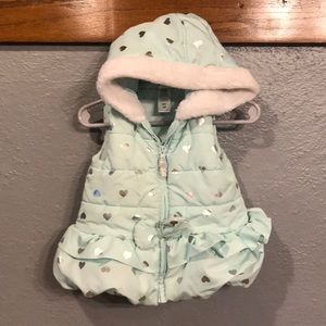 Mint/silver puffy vest